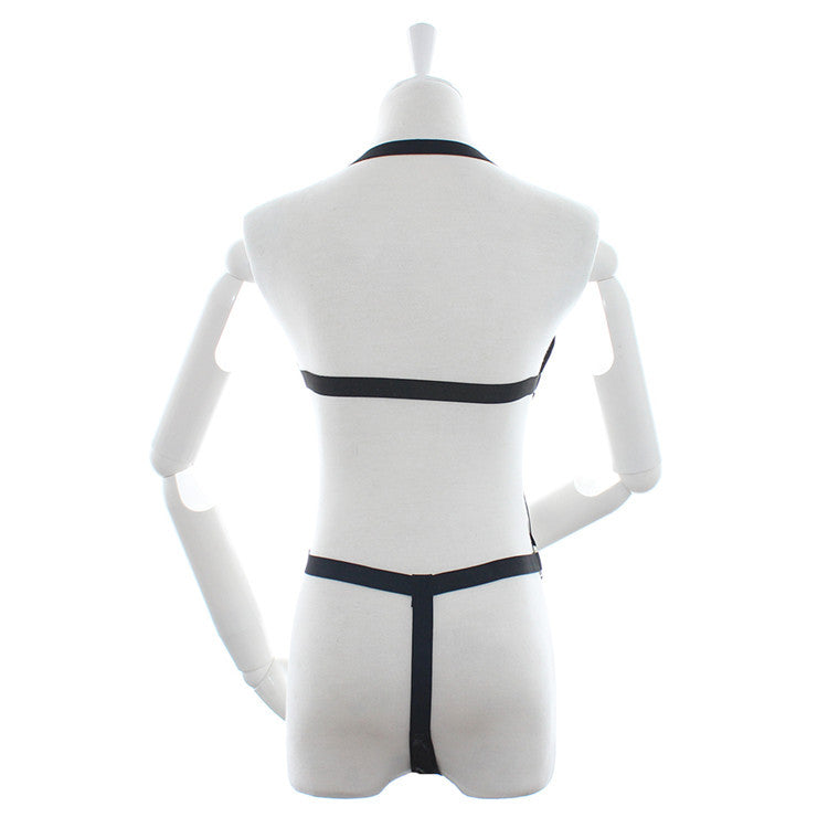 Patent Faux Leather Body Harness - Sexy Bee UK