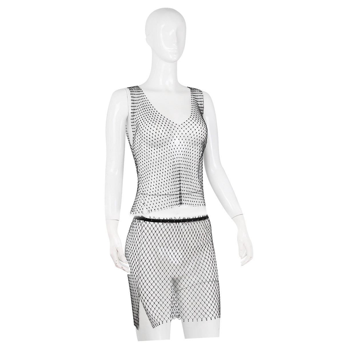 Fishnet Sparkle Two Piece Dress