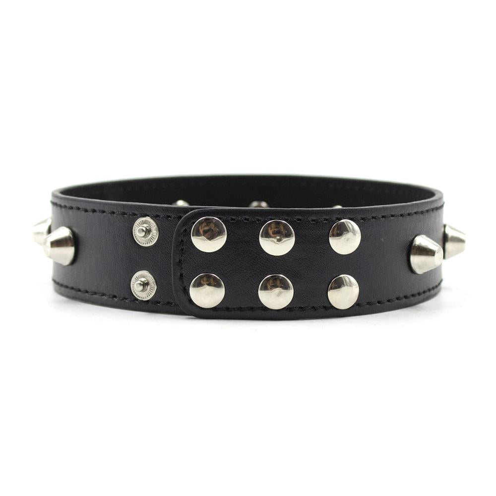 Spiked Faux Leather Fetish Collar - Sexy Bee UK