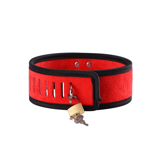 Adjustable Black and Red Soft Material Collar