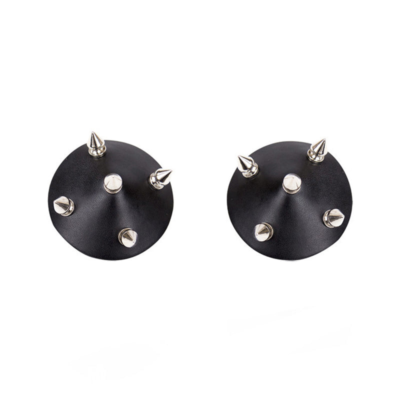 Spiked Faux Leather Nipple Covers - Sexy Bee UK