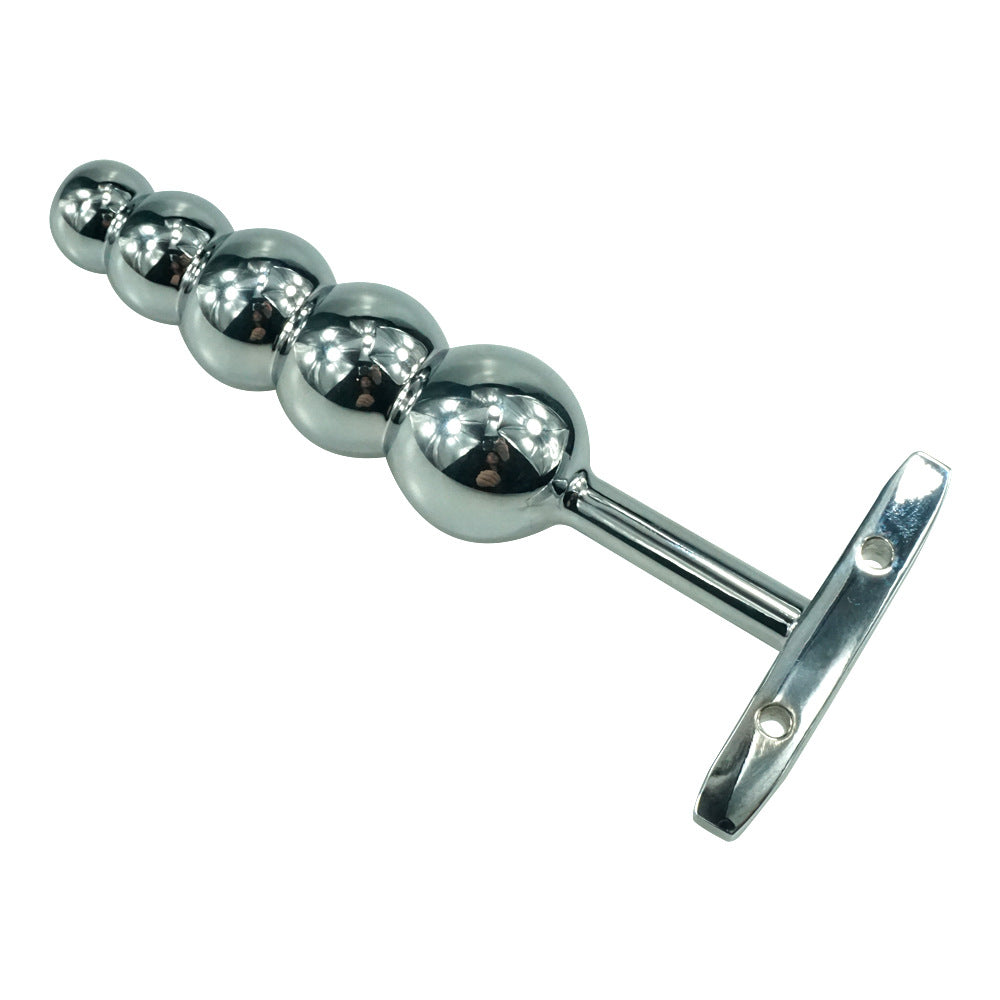 Beaded Anal Plug with T-Bar