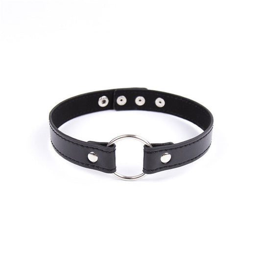 Press Stud Faux Leather Fetish Collar - Sexy Bee UK