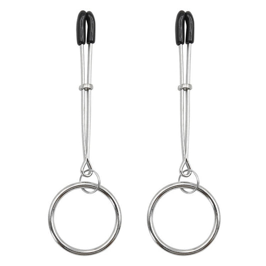 Grip Style Nipple Clamps with a Silver Ring Detail