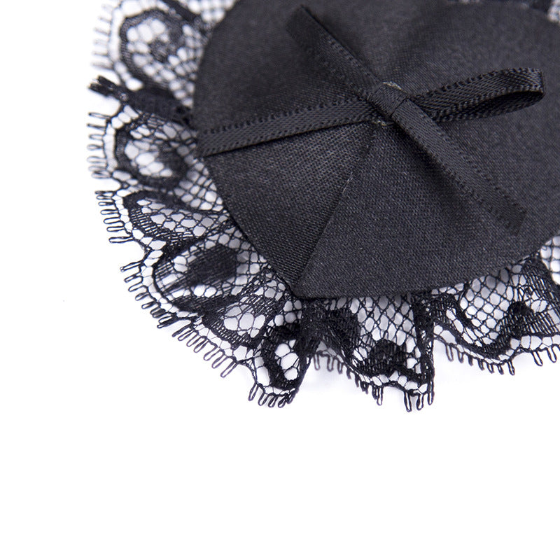 Black Lace Heart Shaped Adhesive Nipple Pasties