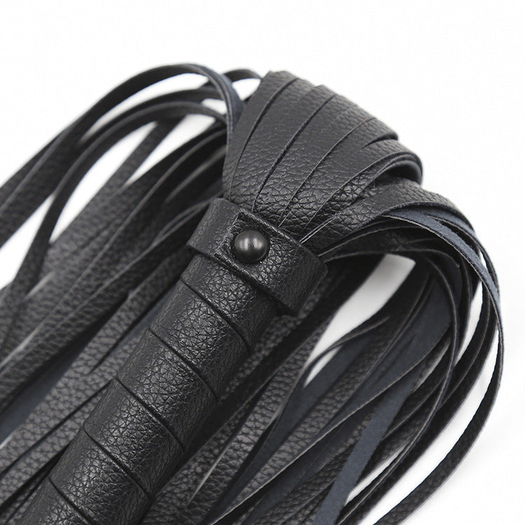 Fronded Black Faux Leather Flogger - Sexy Bee UK