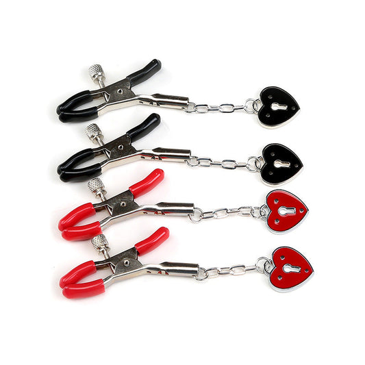 Nipple Clamps with a Heart Shaped Lock - Sexy Bee UK