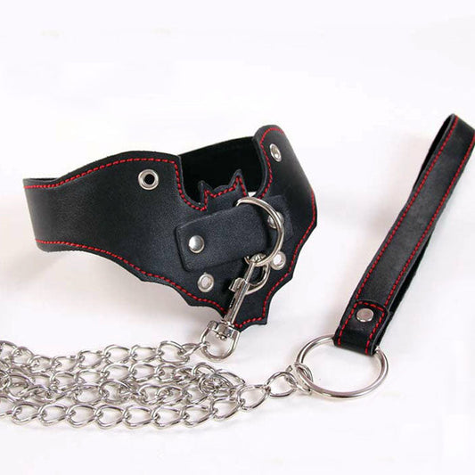 Batman Inspired Bondage Collar and Lead - Sexy Bee UK