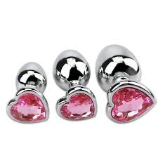 Heart Shaped Jewelled Butt Plugs (3 Piece)