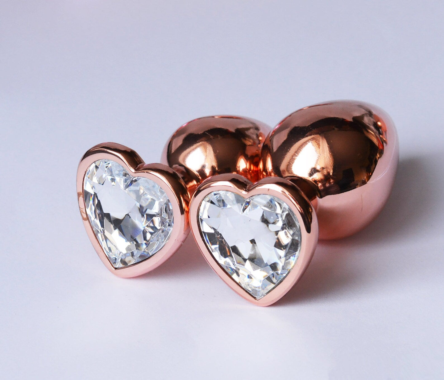 Jewelled Rose Gold Aluminium Butt Plug Set (3 Piece)