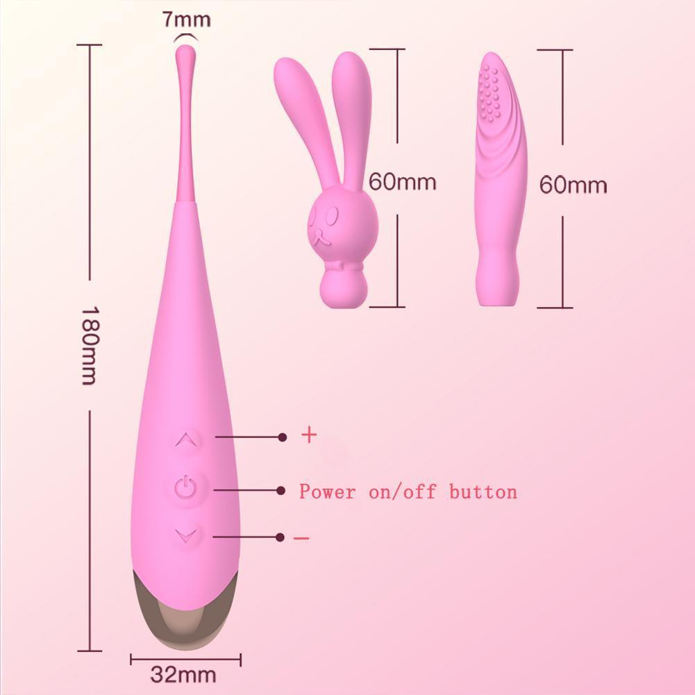 High Frequency Wave Clitoris and Nipple Vibrator Wand - 3 Heads & 7 Modes